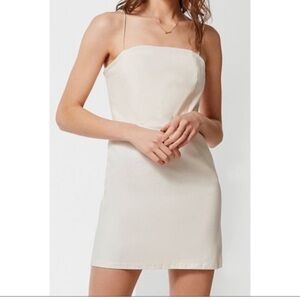 Urban Outfitters Linen Blend Colette Stretch Mini DRESS Summer Defined Waist 4